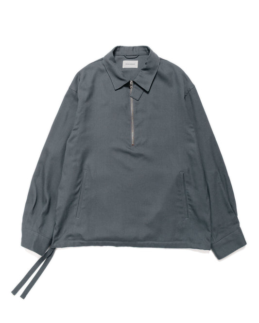 MARKAWARE Half Zip Service Jacket 2/80 Organic Wool Viyella Forest Grey