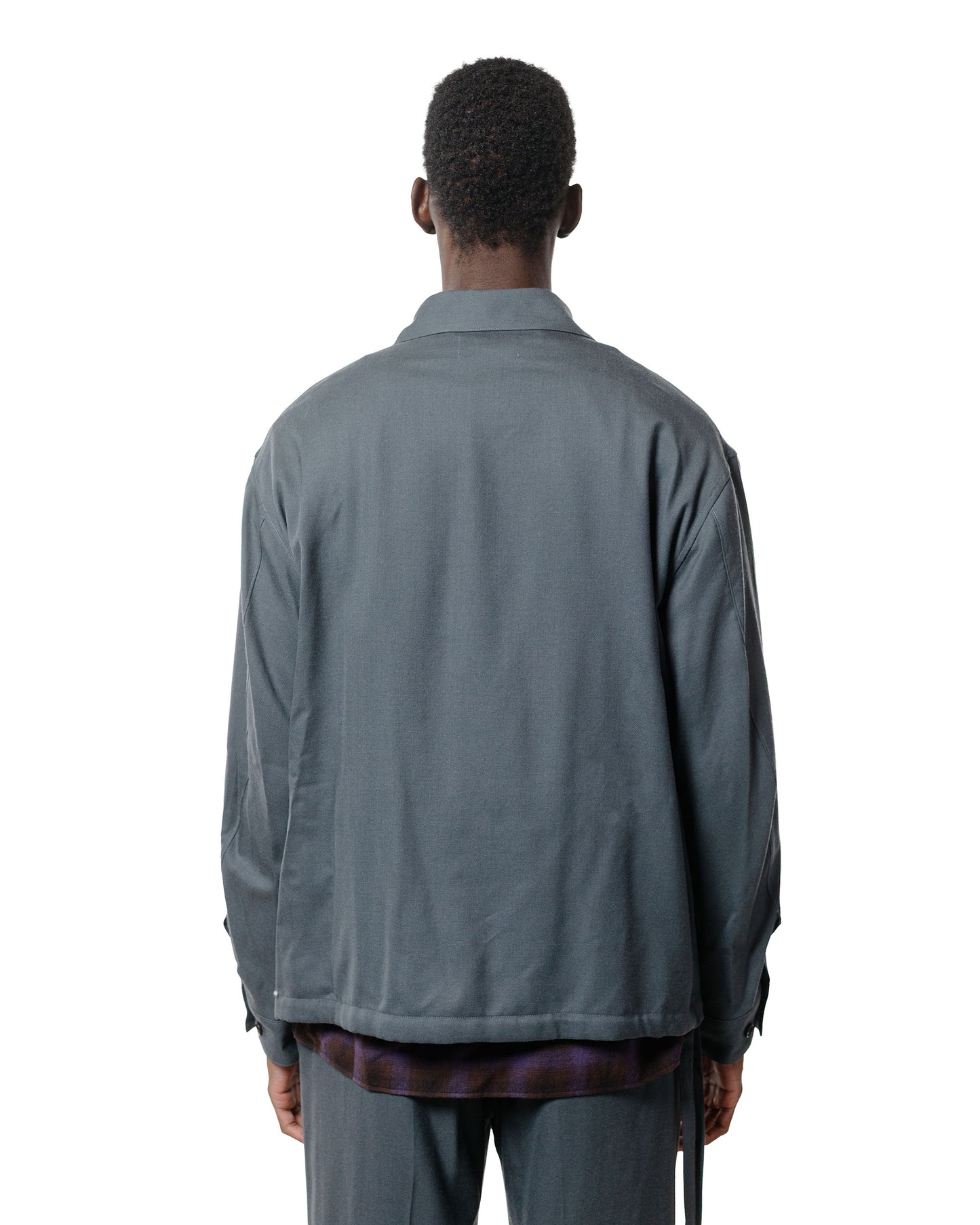 MARKAWARE Half Zip Service Jacket 2/80 Organic Wool Viyella Forest Grey