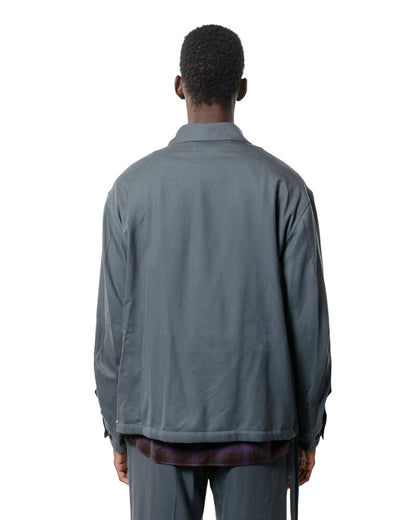 MARKAWARE Half Zip Service Jacket 2/80 Organic Wool Viyella Forest Grey