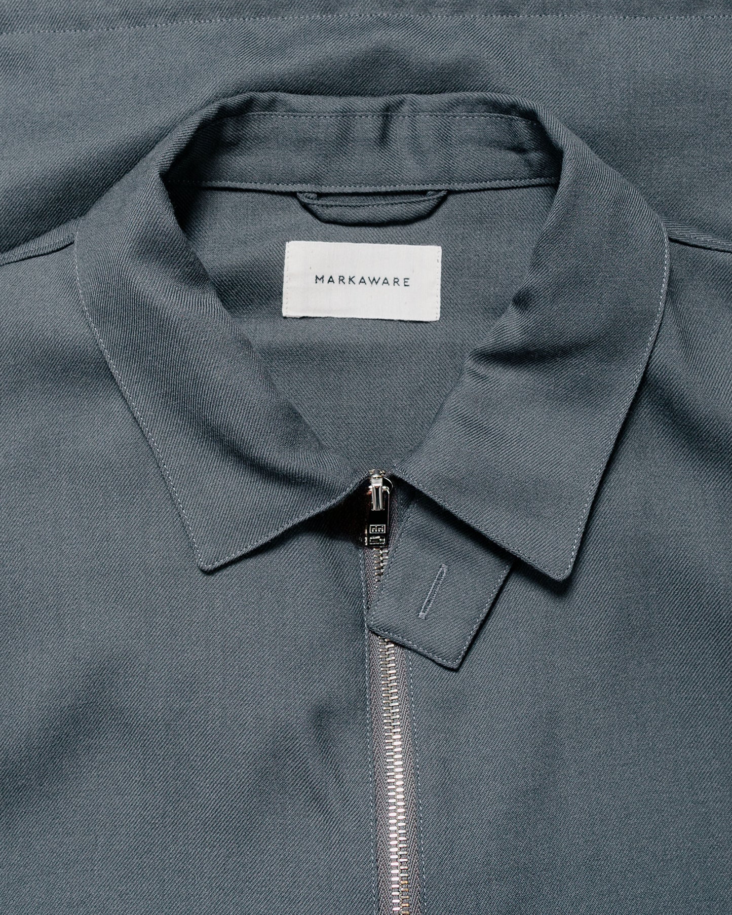 MARKAWARE Half Zip Service Jacket 2/80 Organic Wool Viyella Forest Grey