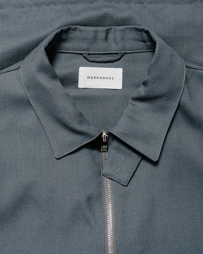 MARKAWARE Half Zip Service Jacket 2/80 Organic Wool Viyella Forest Grey
