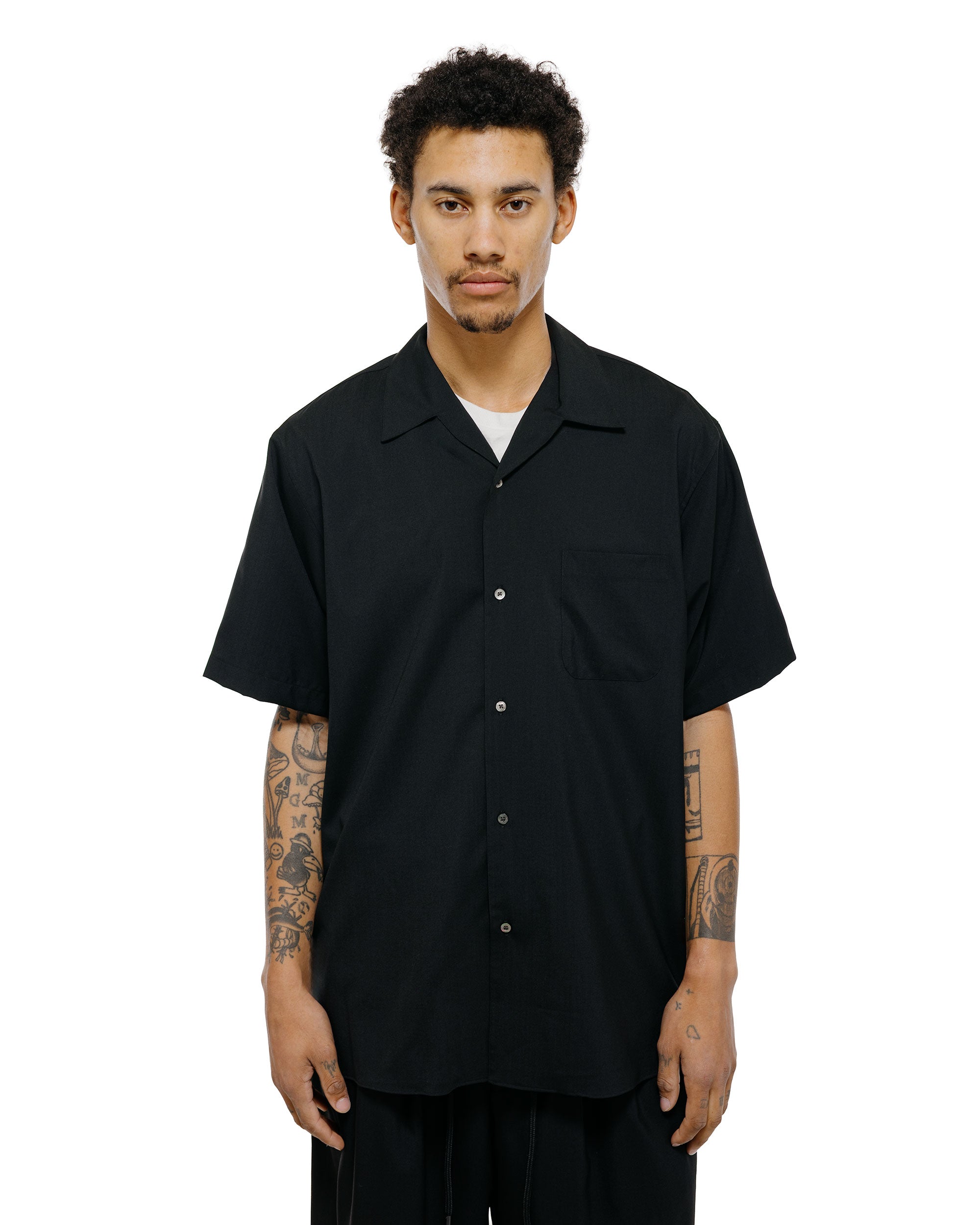 MARKAWARE Italian Open Collar Shirt Organic Cotton 90/1 Lawn Ice