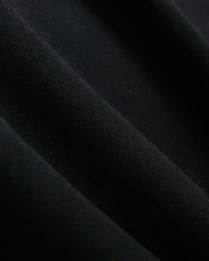 MARKAWARE Italian Open Collar S/S Shirt Organic Wool 2/80 Tropical Black