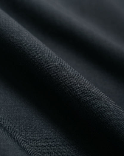 MARKAWARE Italian Open Collar S/S Shirt Organic Wool 2/80 Tropical Charcoal