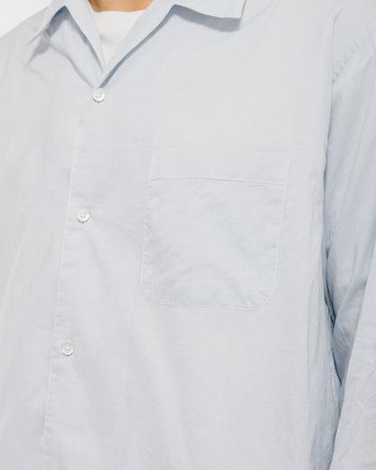 MARKAWARE Italian Open Collar Shirt Organic Cotton 90/1 Lawn Ice