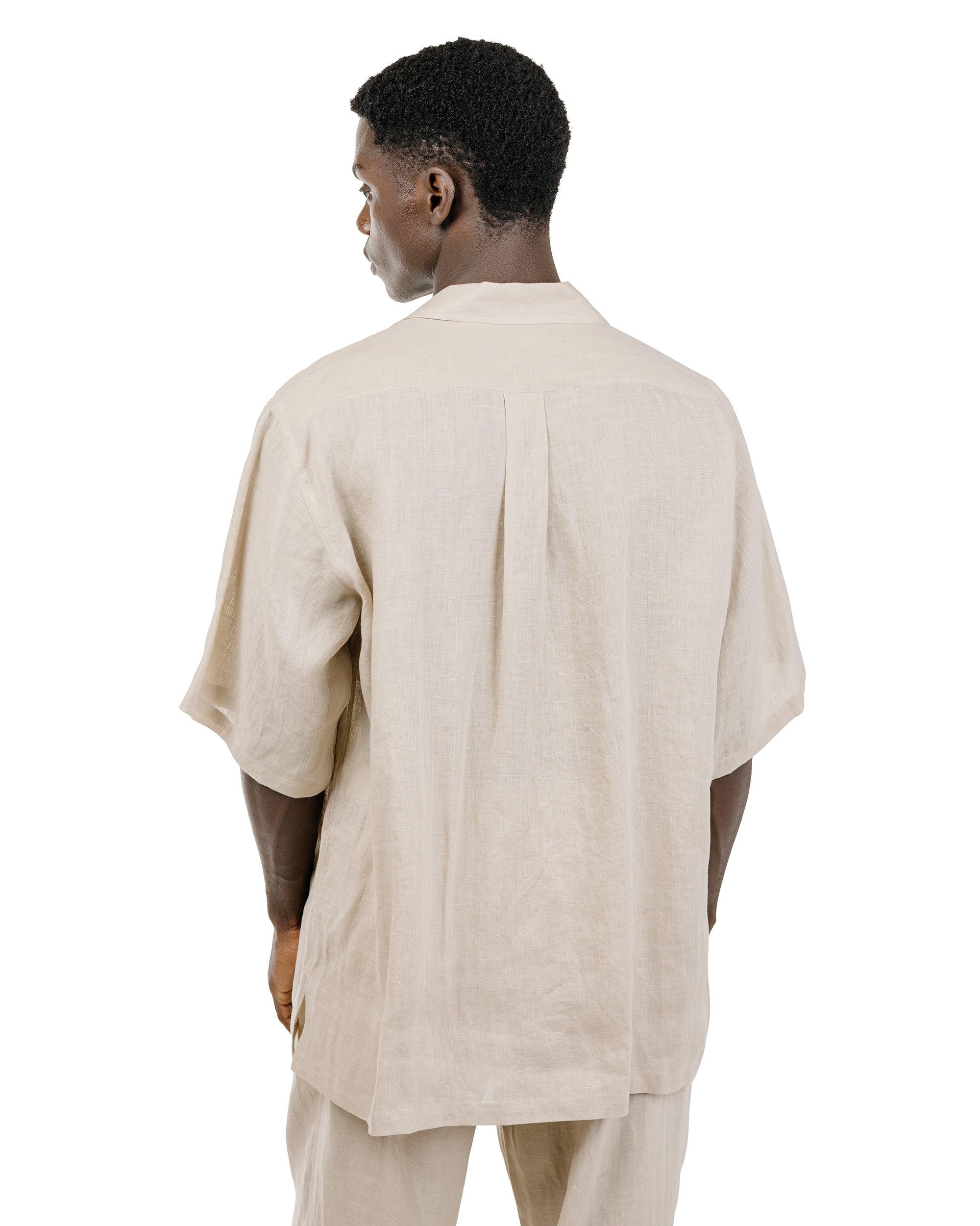 トップス HEMP SHIRTING NEW OPEN COLLAR S/S SHIRT MARKAWARE New Open Collar S/S Shirt Hemp Shirting Taupe