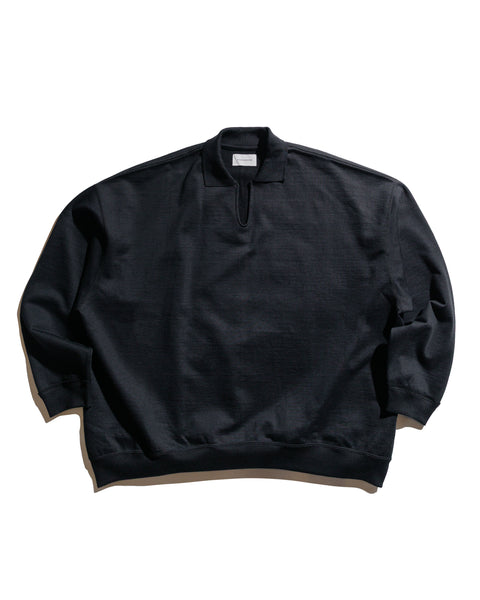 【MARKAWARE】ORGANIC COTTON HEAVY FLEECE 1 MARKAWARE Organic Cotton Heavy Fleece Skipper Huge Sweat Black