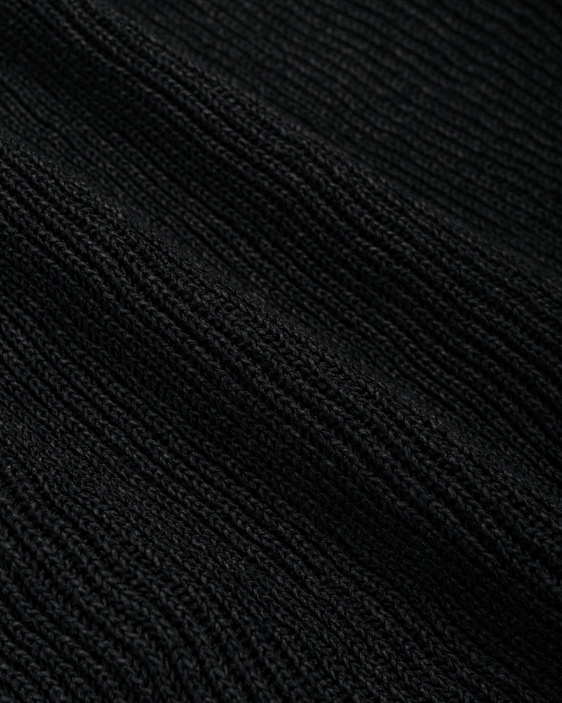 MARKAWARE Organic Cotton Japanese Paper Silk Yarn Skipper Rib Jumper Black