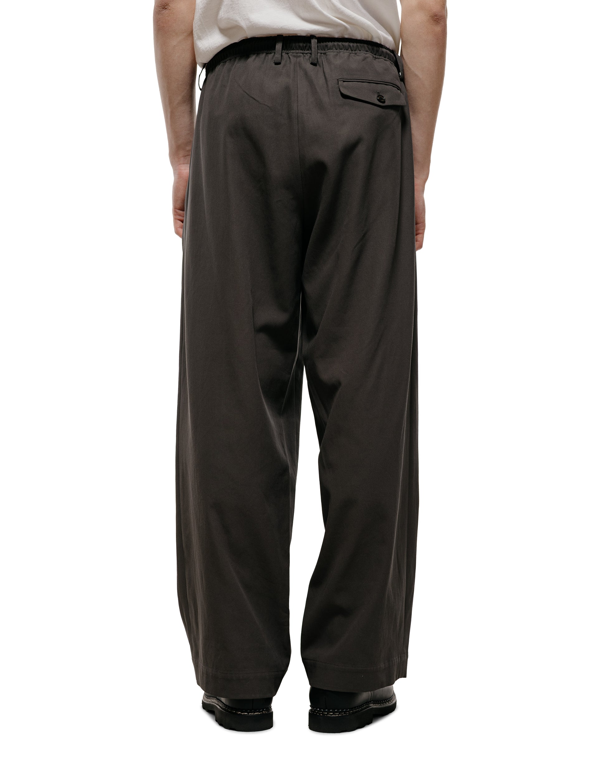 MARKAWARE Triple Pleated Easy Trousers Organic Cotton Voile Yarn Twill Charcoal
