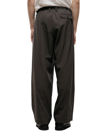 MARKAWARE Triple Pleated Easy Trousers Organic Cotton Voile Yarn Twill Charcoal