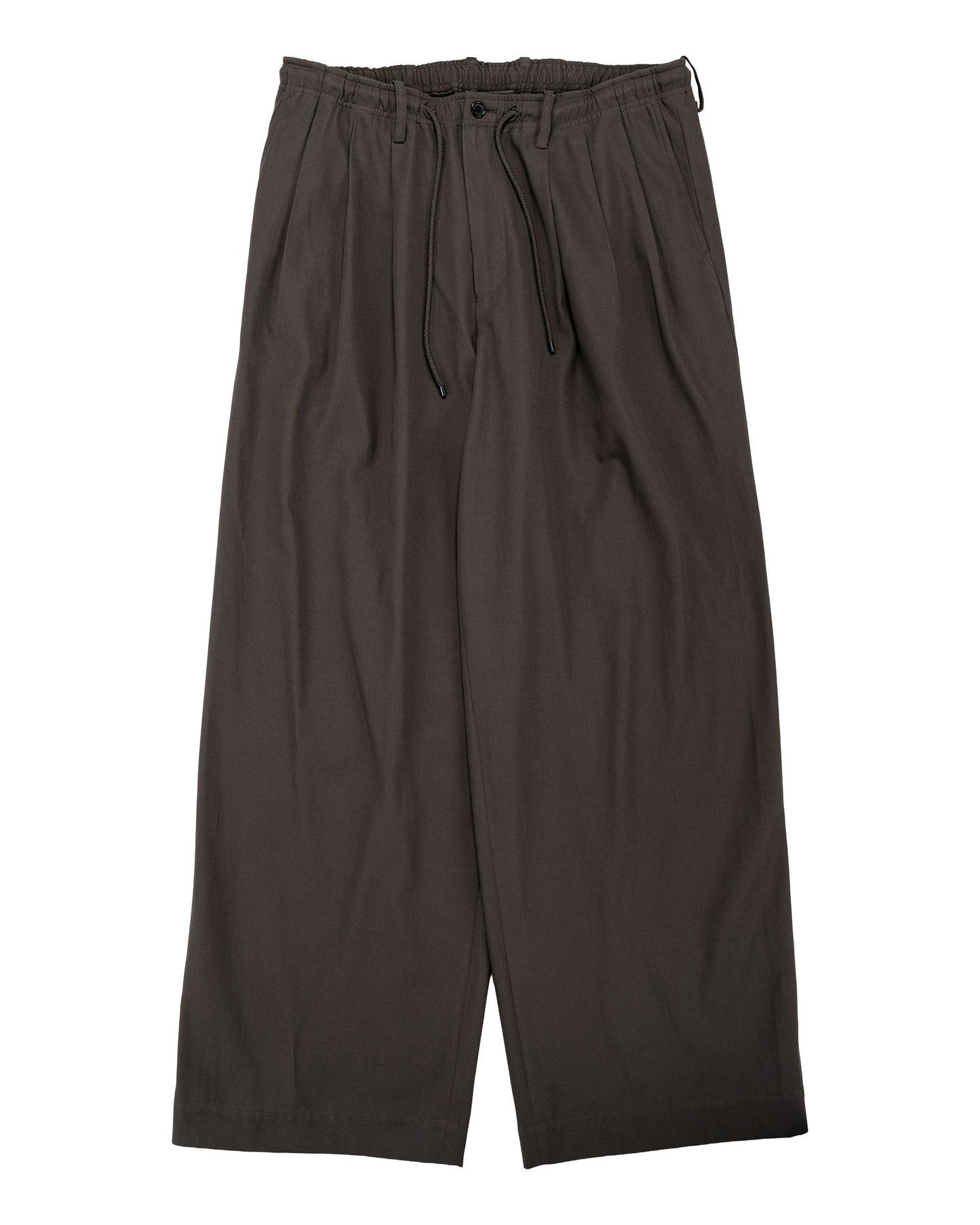 MARKAWARE Triple Pleated Easy Trousers Organic Cotton Voile Yarn Twill Charcoal