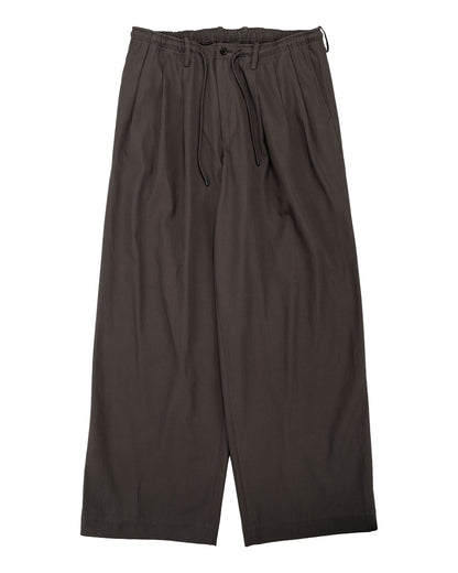 MARKAWARE Triple Pleated Easy Trousers Organic Cotton Voile Yarn Twill Charcoal