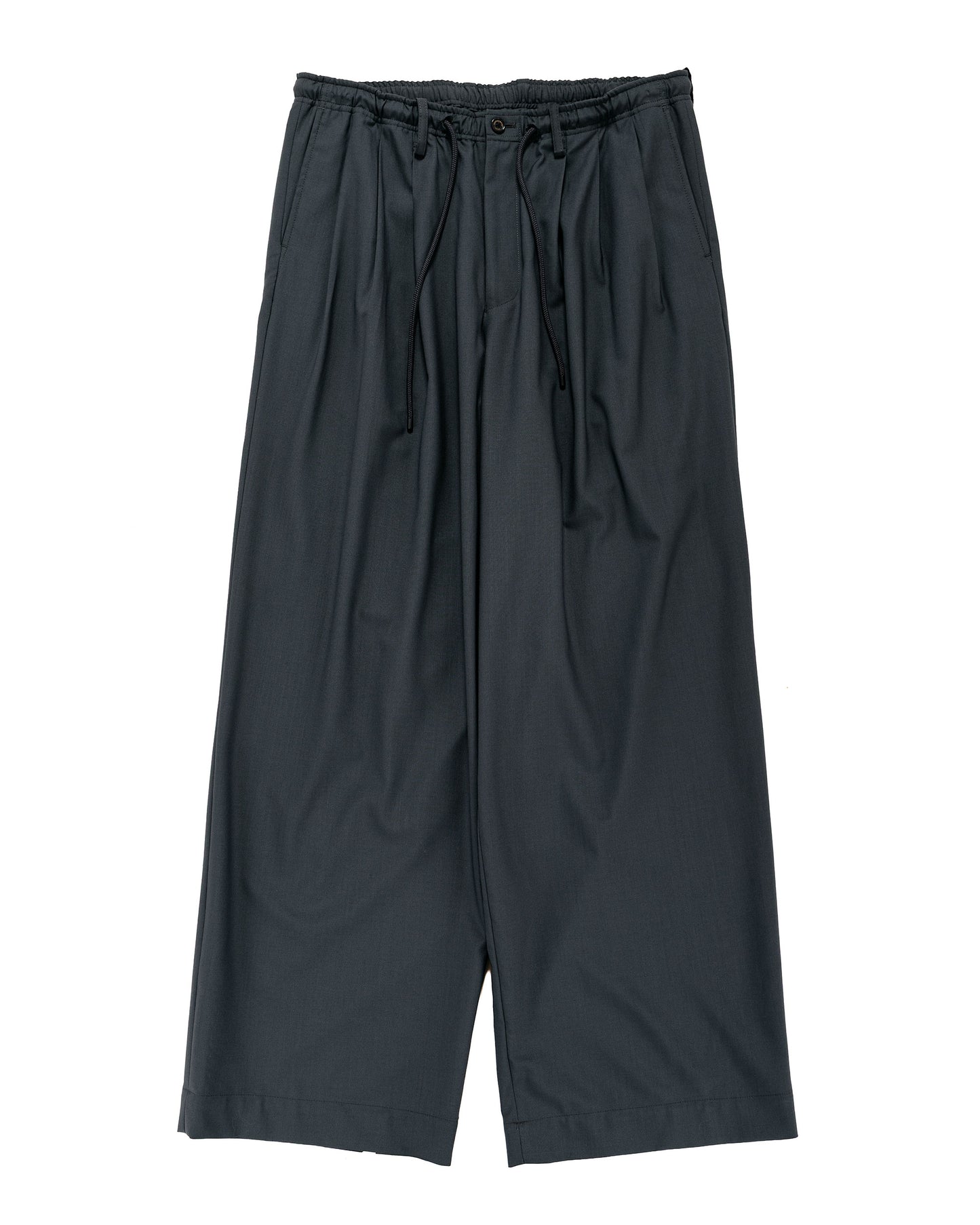 MARKAWARE Triple Pleated Easy Trousers Organic Wool 2/80 Tropical Charcoal