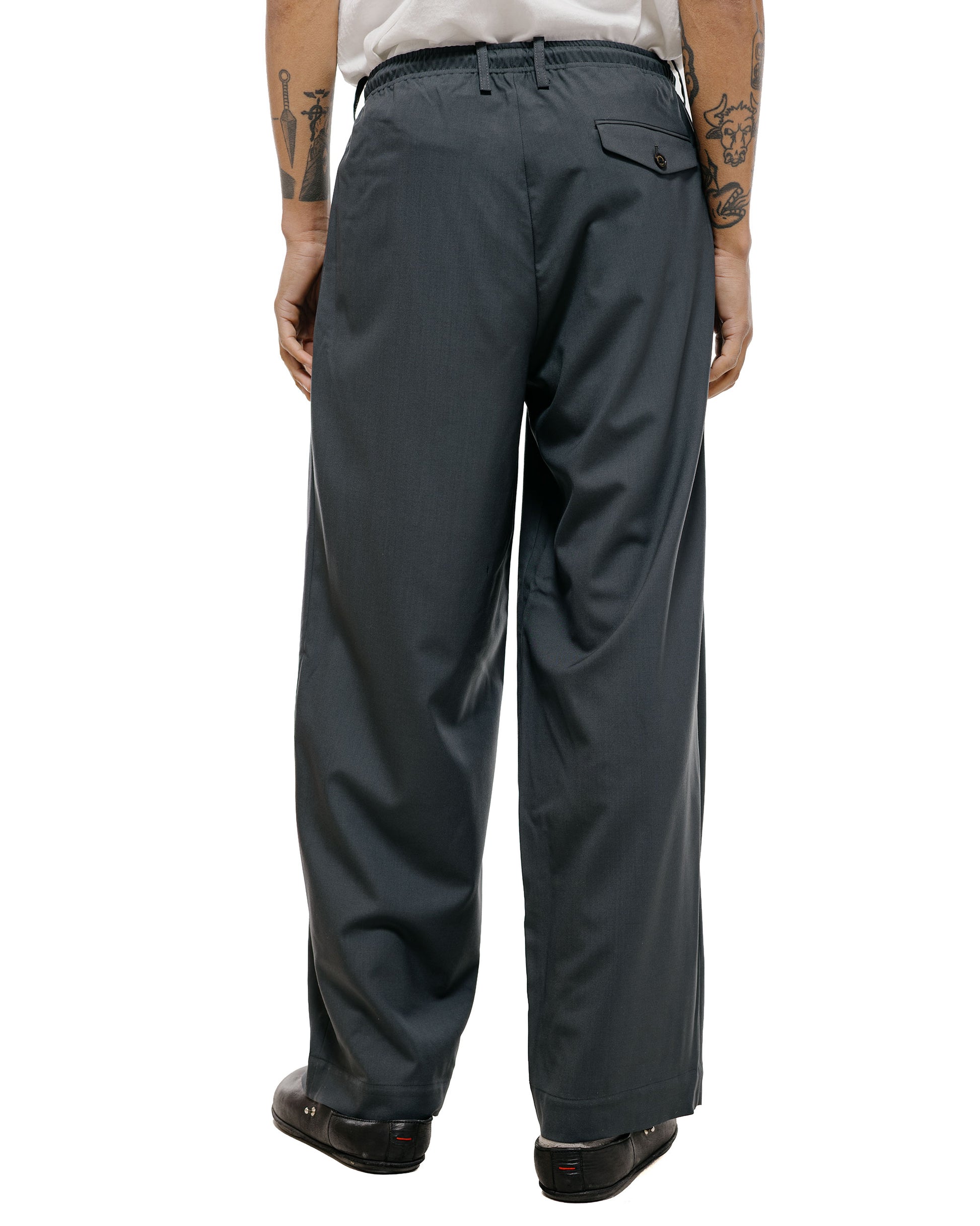 MARKAWARE Triple Pleated Easy Trousers Organic Wool 2/80 Tropical Charcoal