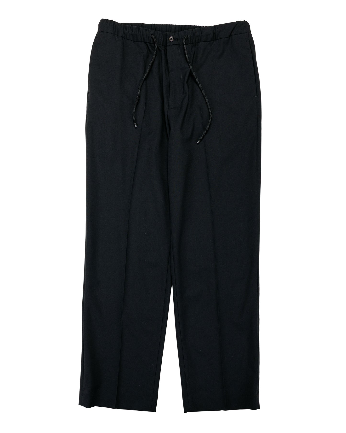 lost & found MARKAWARE MARKAWARE Flat Tapered Easy Trousers Organic Wool 2/80 Tropical Black