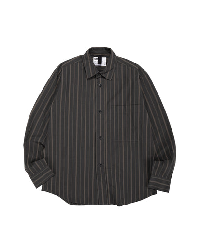 MHL Basic Shirt Bold Stripe Cotton Off Black/Khaki