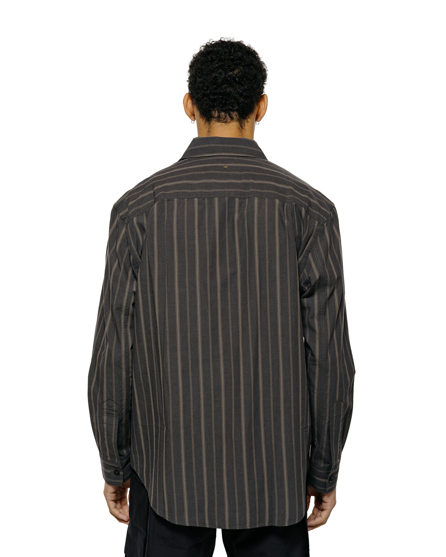 MHL Basic Shirt Bold Stripe Cotton Off Black/Khaki