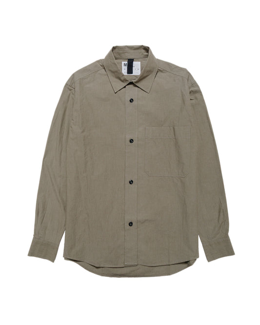 MHL Basic Shirt Brushed Cotton Chambray Khaki Green