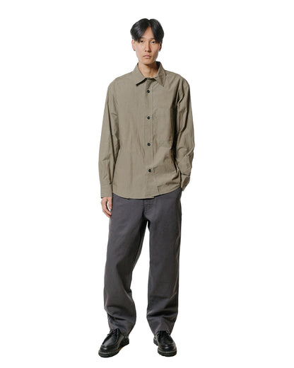 MHL Basic Shirt Brushed Cotton Chambray Khaki Green