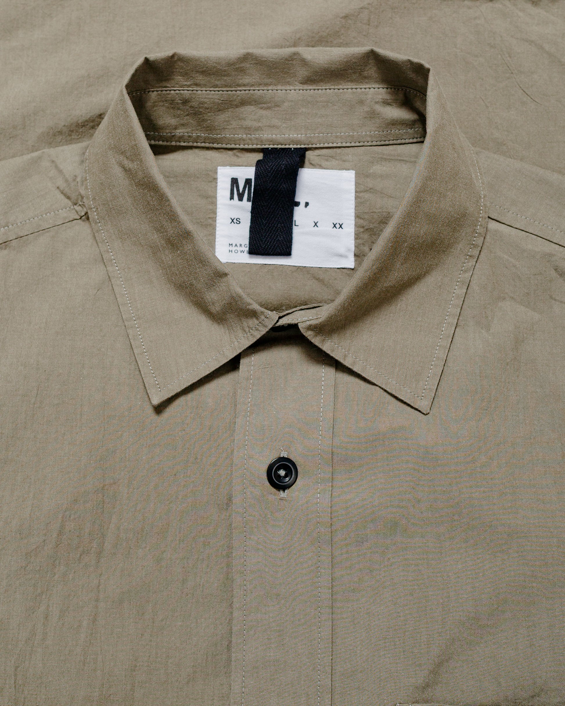 MHL Basic Shirt Brushed Cotton Chambray Khaki Green