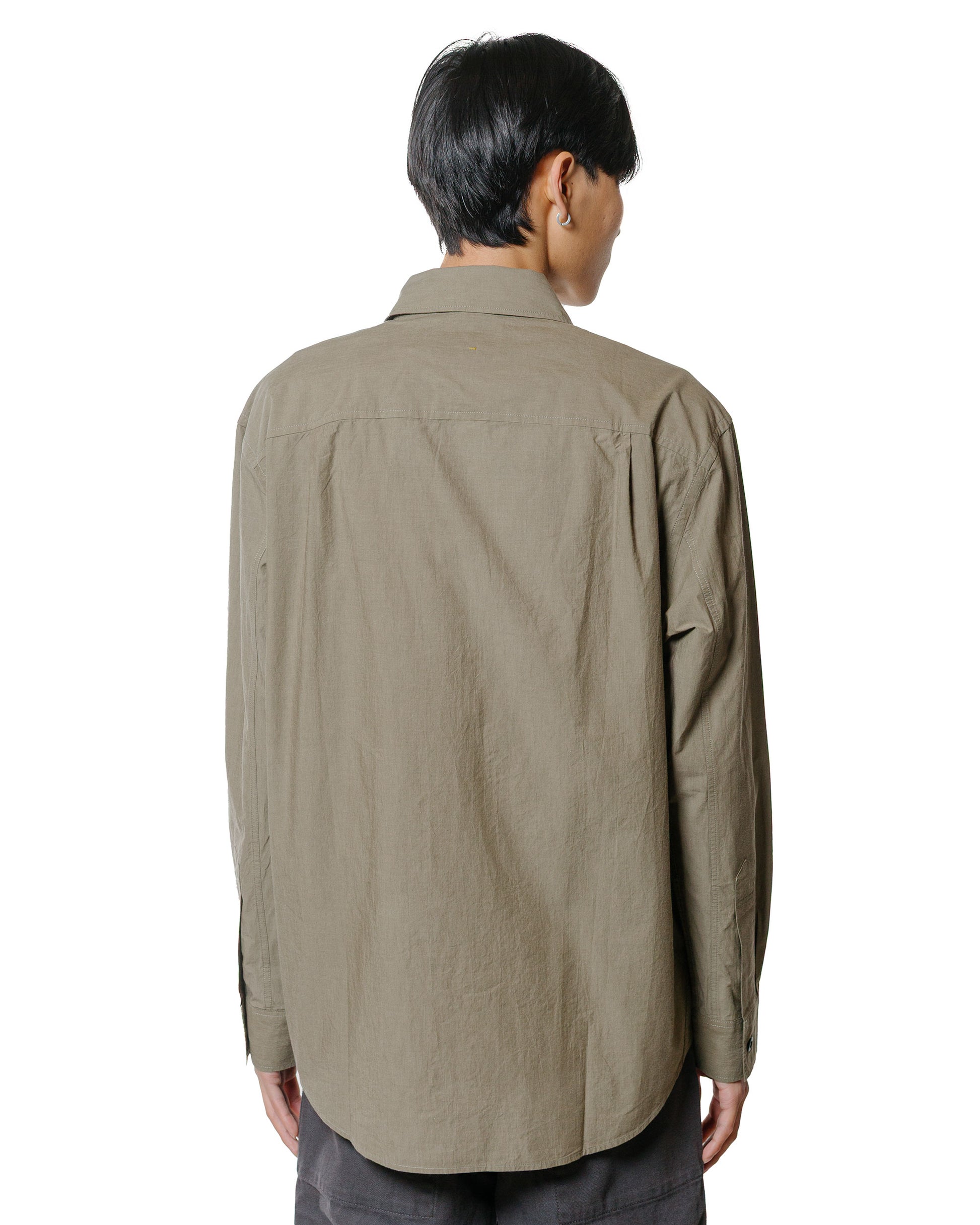 MHL Basic Shirt Brushed Cotton Chambray Khaki Green