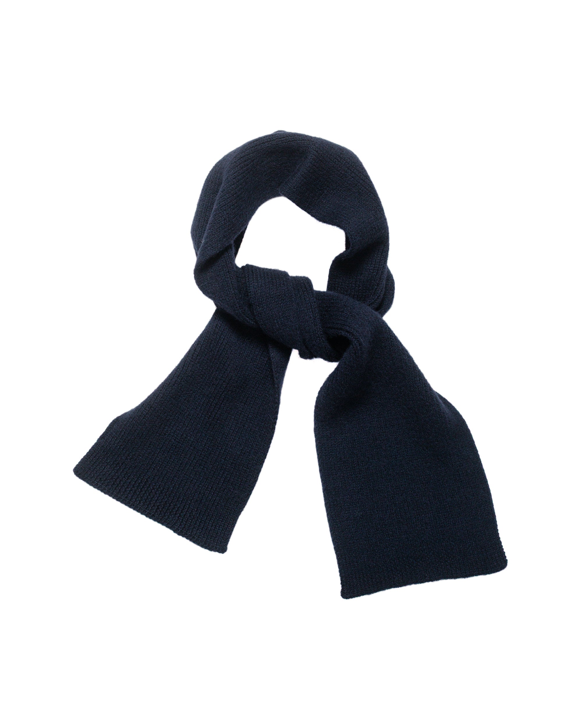 MHL Brushed Scarf Soft Shetland Wool Dark Navy
