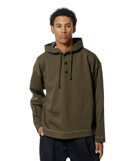 MHL Button Hoodie Open End Jersey Seaweed