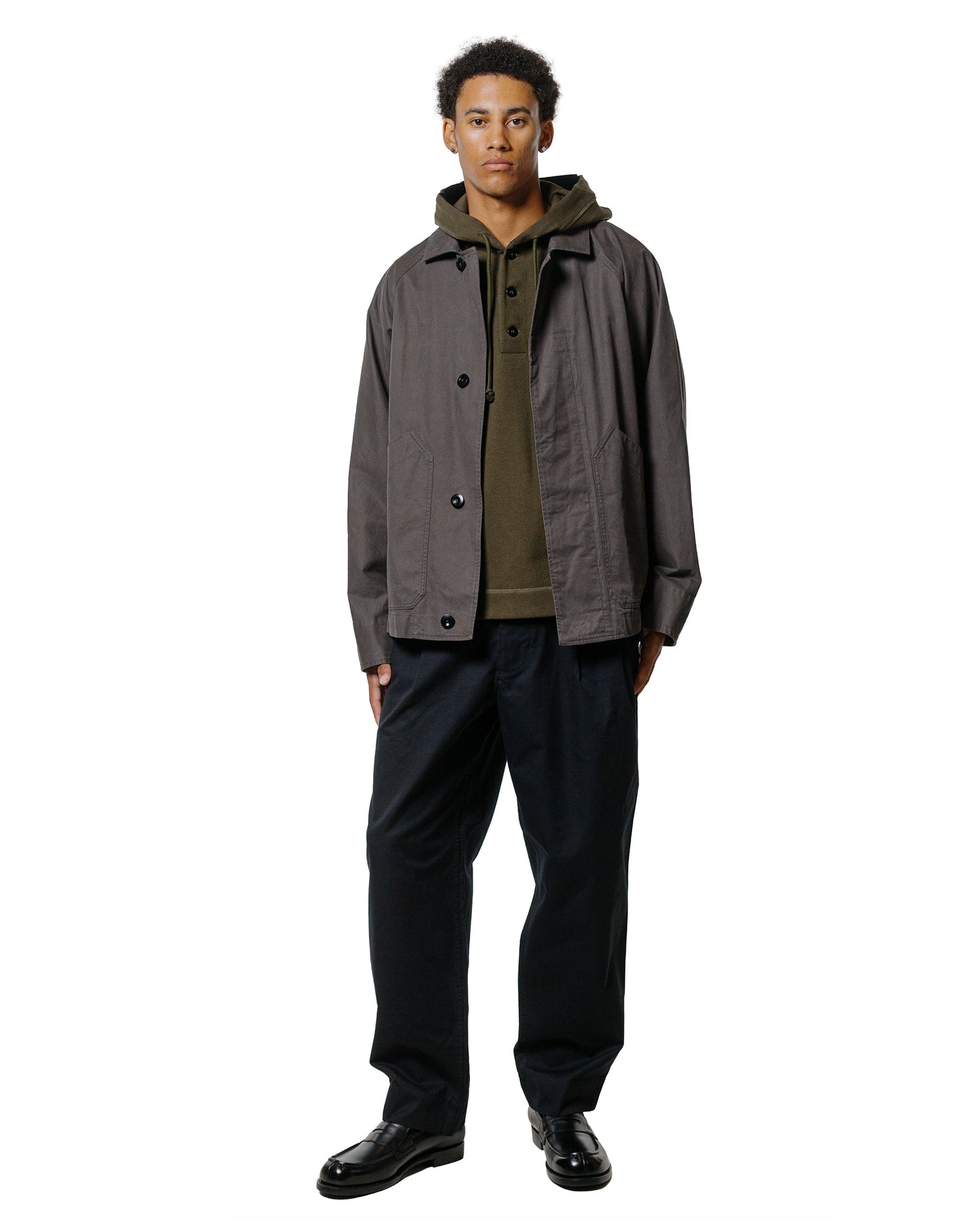 MHL Button Hoodie Open End Jersey Seaweed