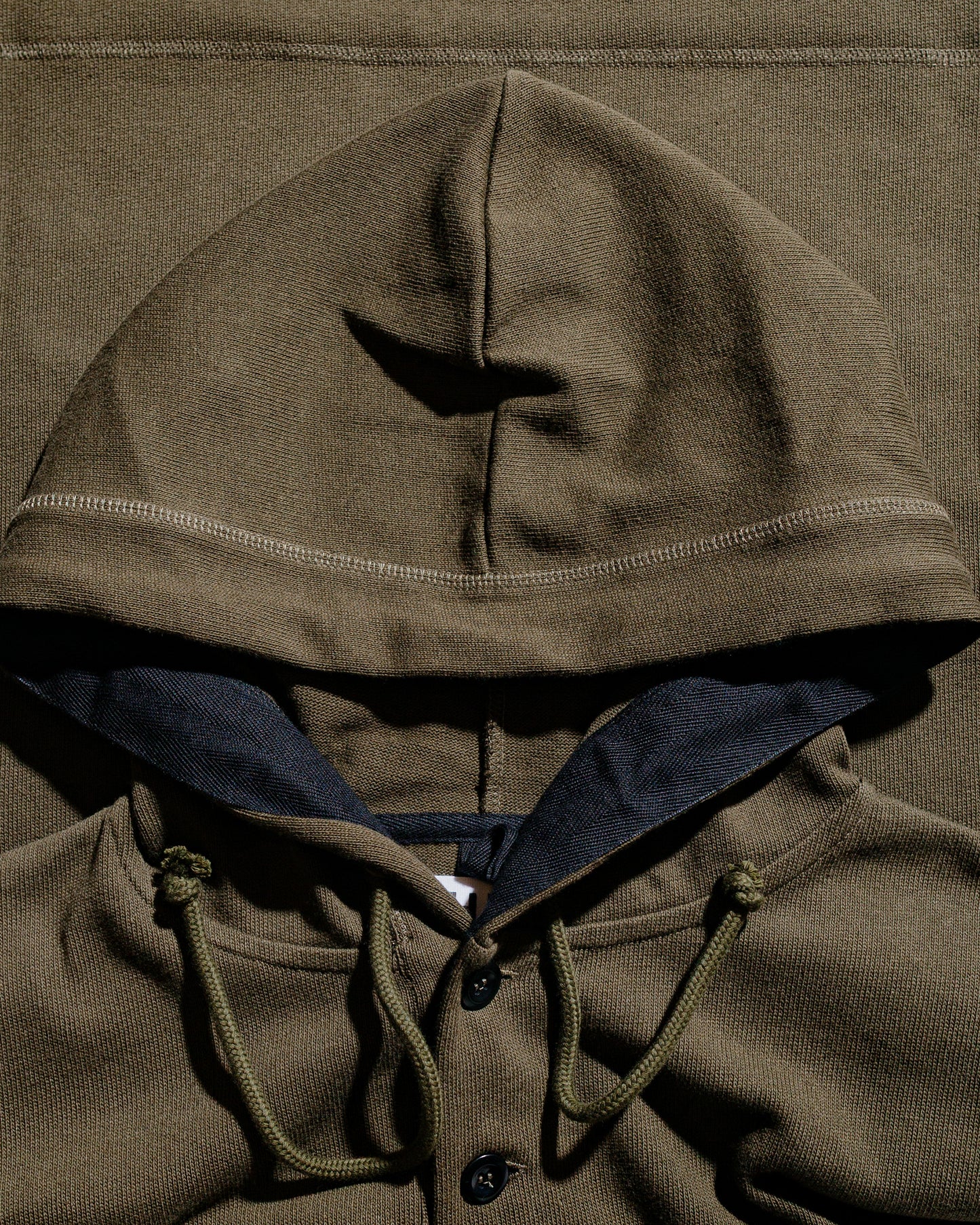 MHL Button Hoodie Open End Jersey Seaweed