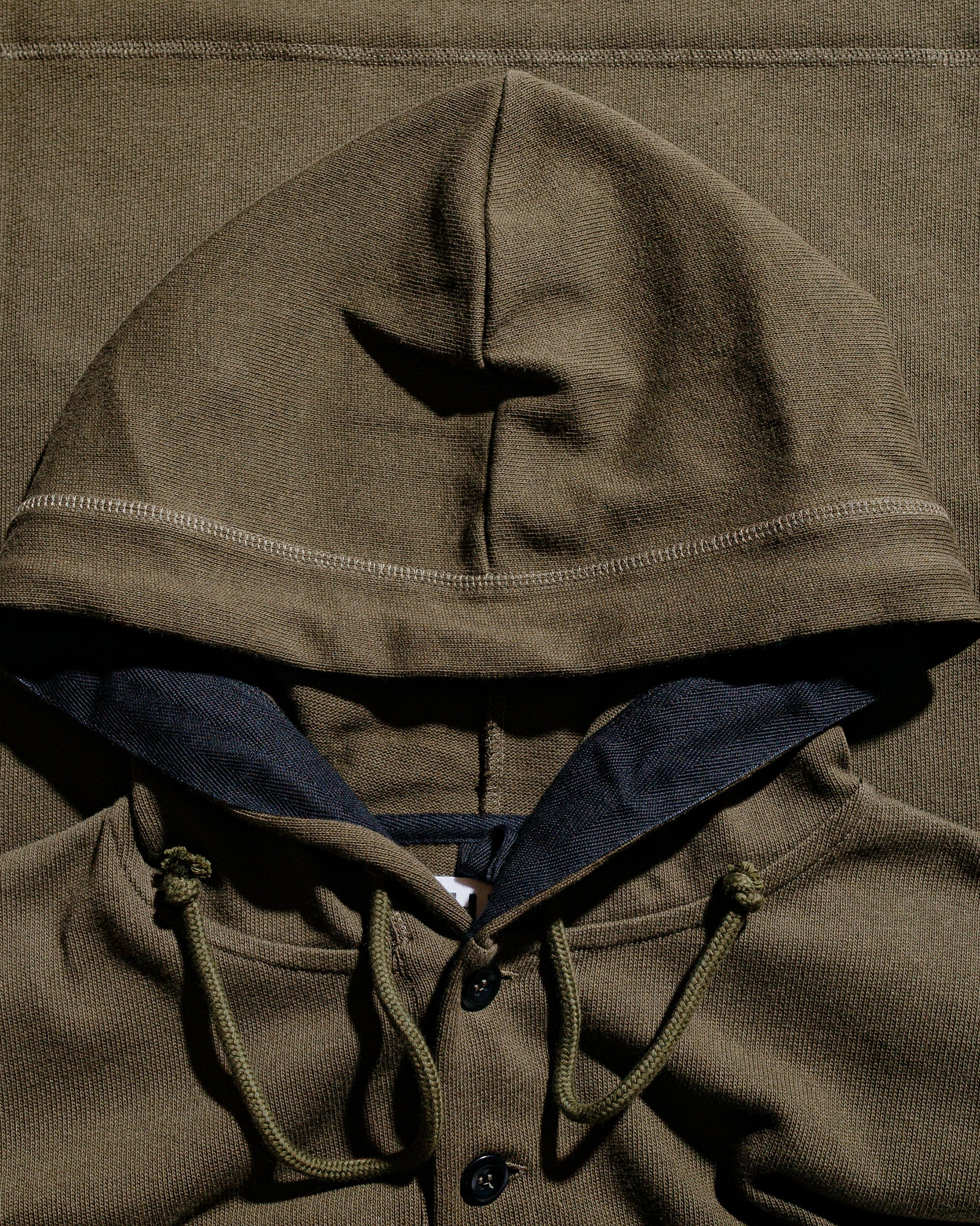 MHL Button Hoodie Open End Jersey Seaweed