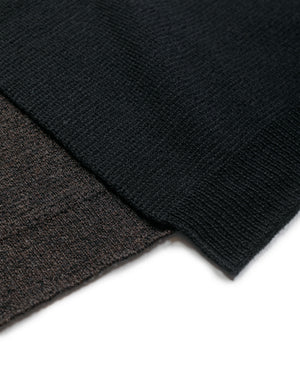 MHL Colour Block Scarf Utility Wool BrownBlack fabric