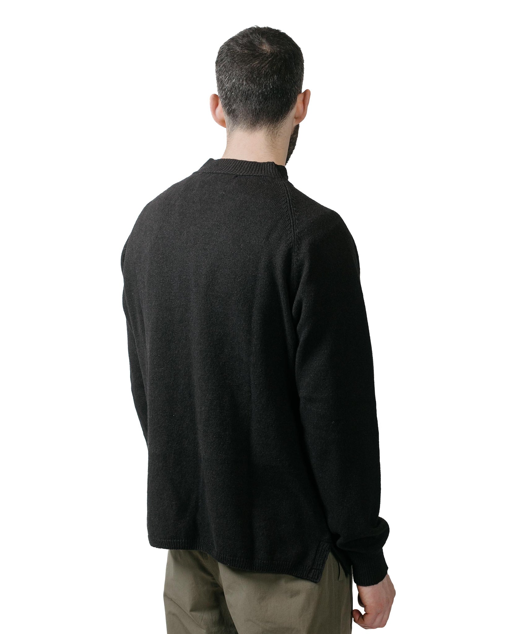 MHL Crew Neck Wool Cotton Carbon model back