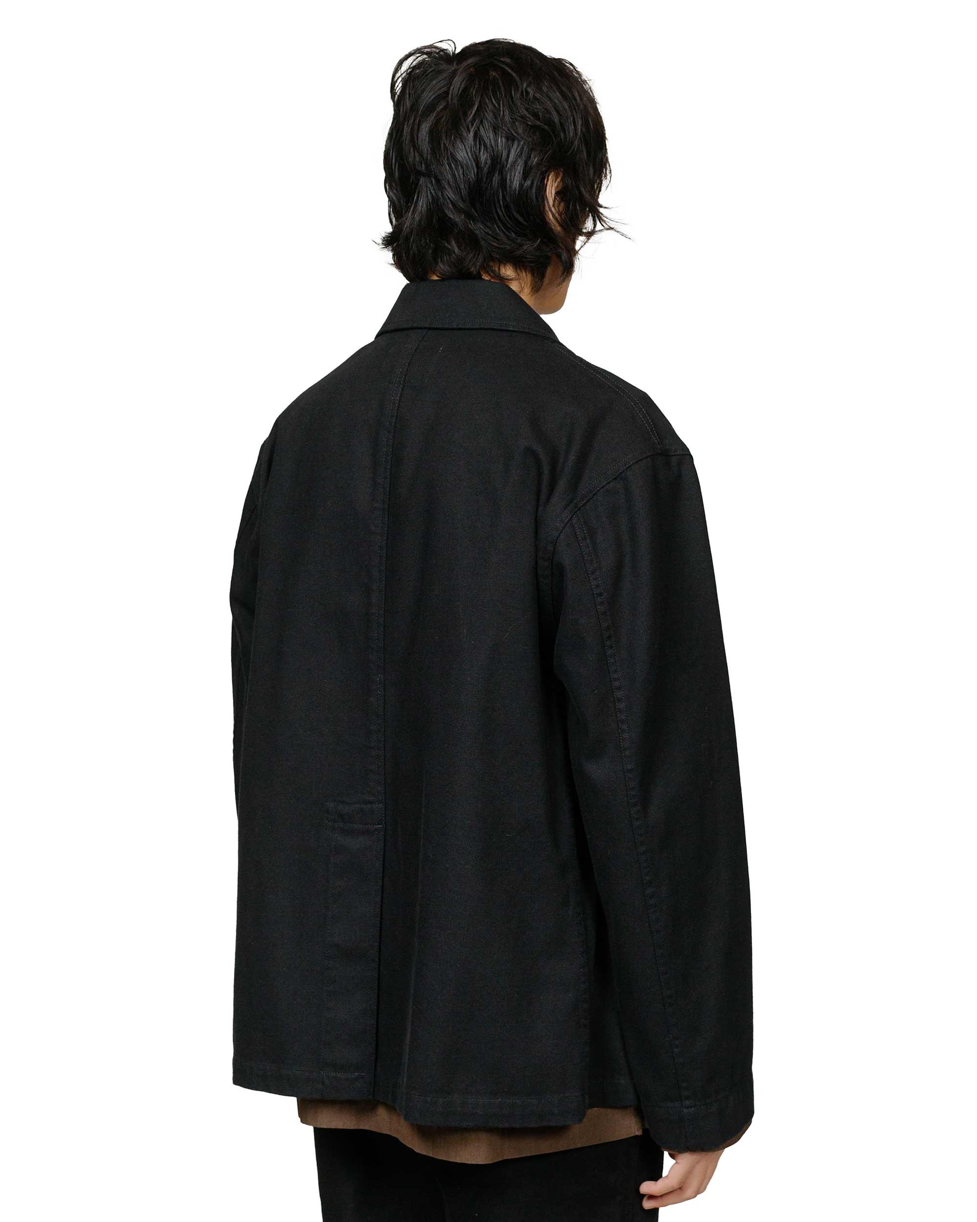 MHL Flap Pocket Blazer Cotton Wool Drill Off Black model back