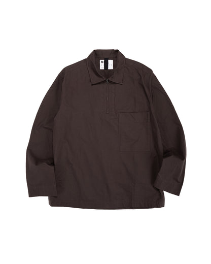 MHL Long Sleeve Half Zip Shirt Cotton Canvas Shirting Earth