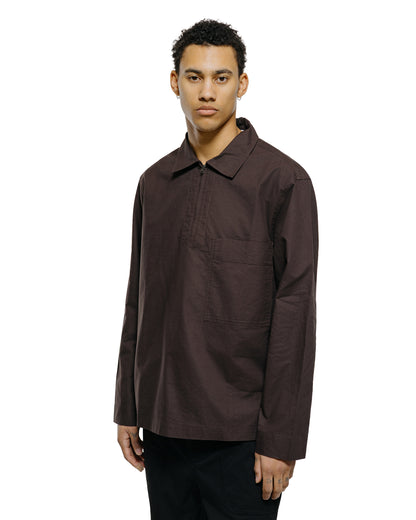 MHL Long Sleeve Half Zip Shirt Cotton Canvas Shirting Earth