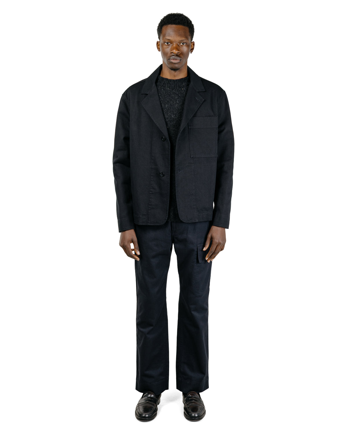 MHL Minimal Blazer Raised Cotton Drill Black