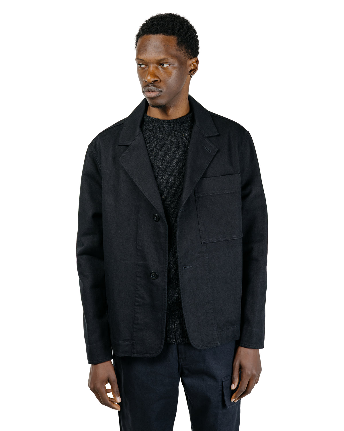 MHL Minimal Blazer Raised Cotton Drill Black