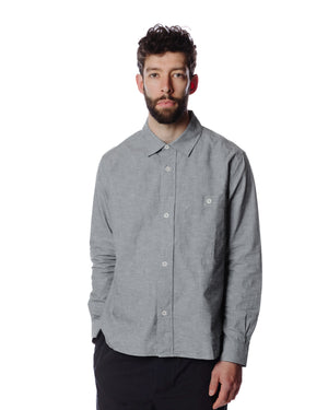 MHL Overall Shirt Cotton Linen End On End Dusty Blue