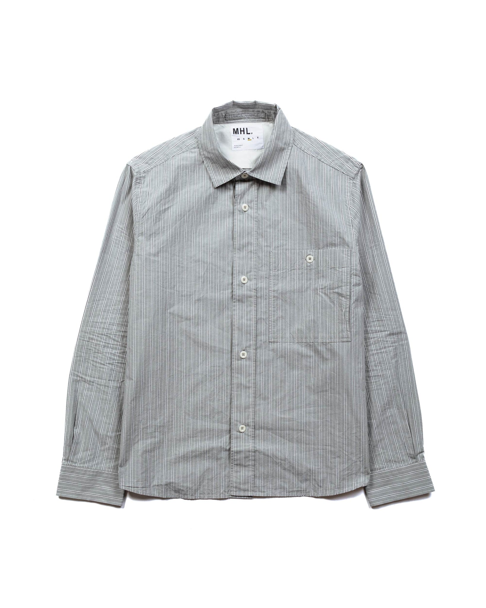 MHL Overall Shirt PJ Stripe Cotton Grey/Black