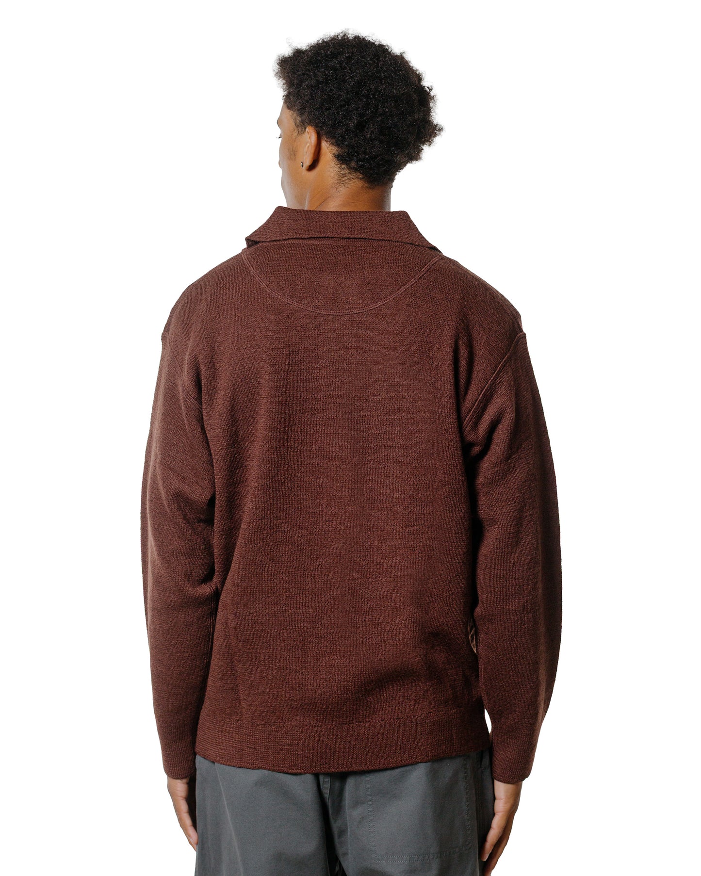 MHL Oversized Knitted Polo Dry Wool Dark Brown