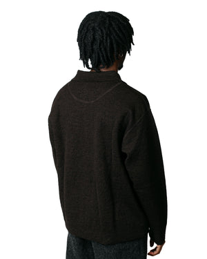 MHL Oversized Knitted Polo Dry Wool Ebony model back