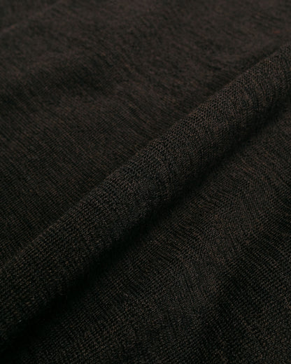 MHL Oversized Knitted Polo Dry Wool Ebony fabric