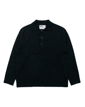 MHL Oversized Knitted Polo Dry Wool Ink