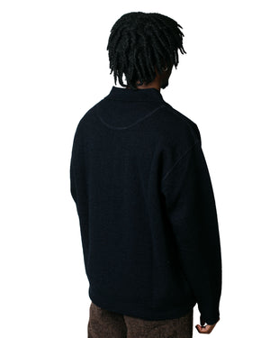 MHL Oversized Knitted Polo Dry Wool Ink model back
