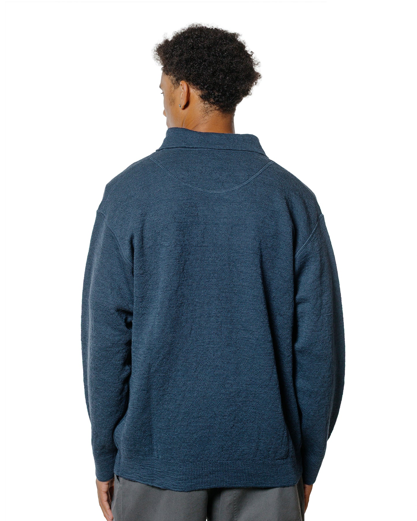 MHL Oversized Knitted Polo Dry Wool Uniform Blue
