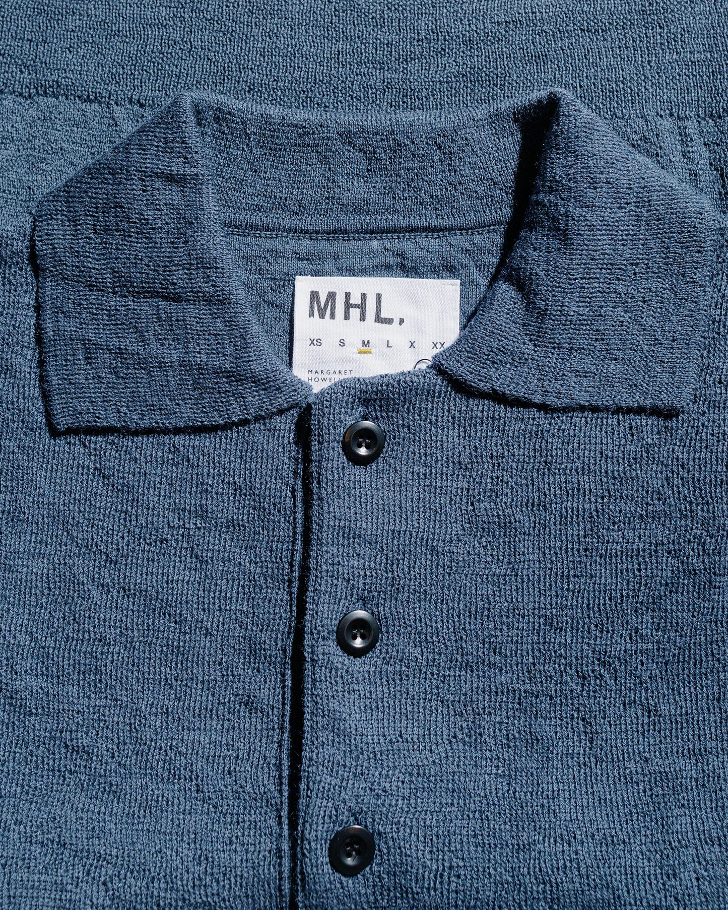 MHL Oversized Knitted Polo Dry Wool Uniform Blue
