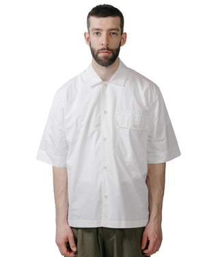 MHL SS Flap Pocket Shirt Compact Cotton Poplin White model front