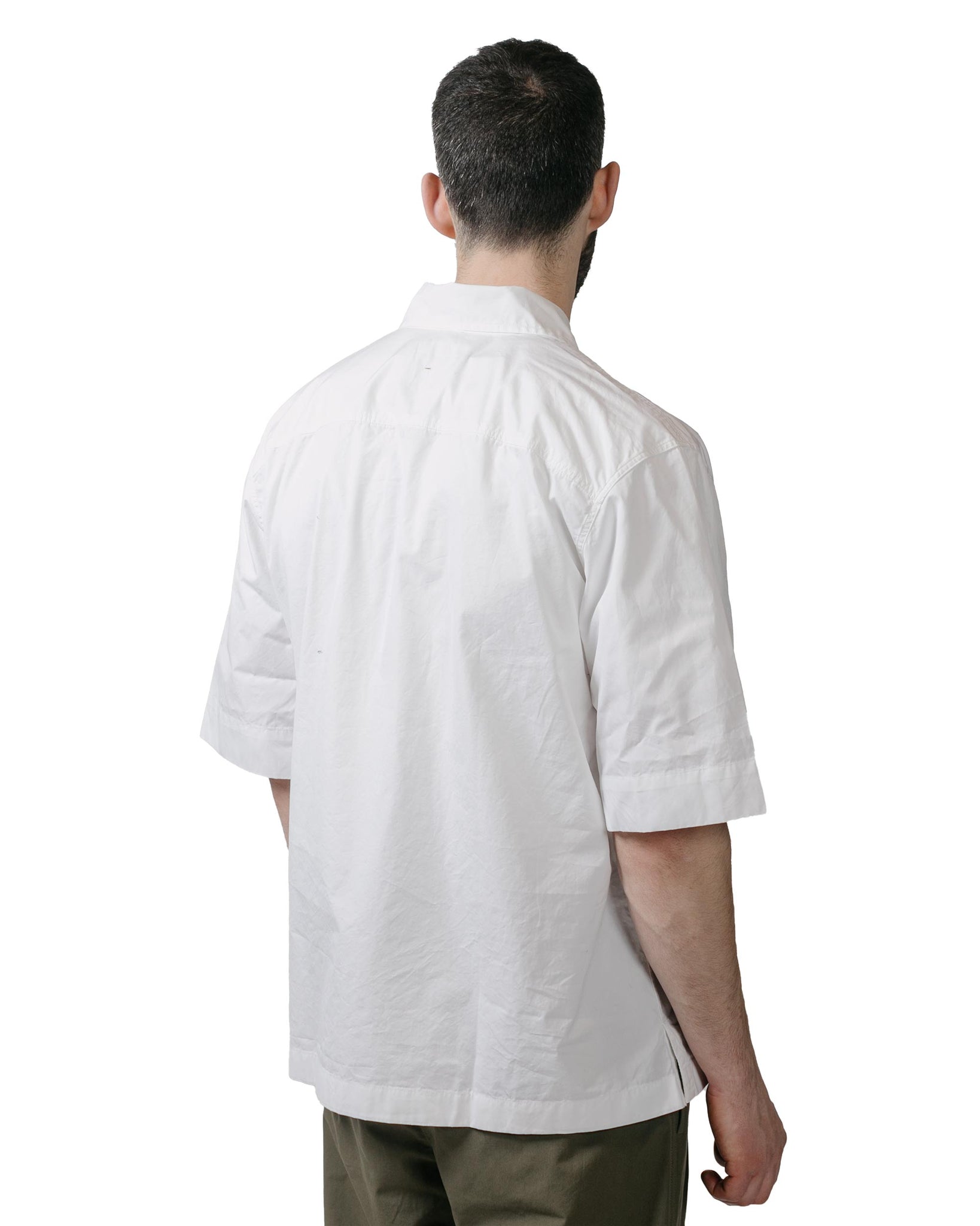 MHL S/S Flap Pocket Shirt Compact Cotton Poplin White