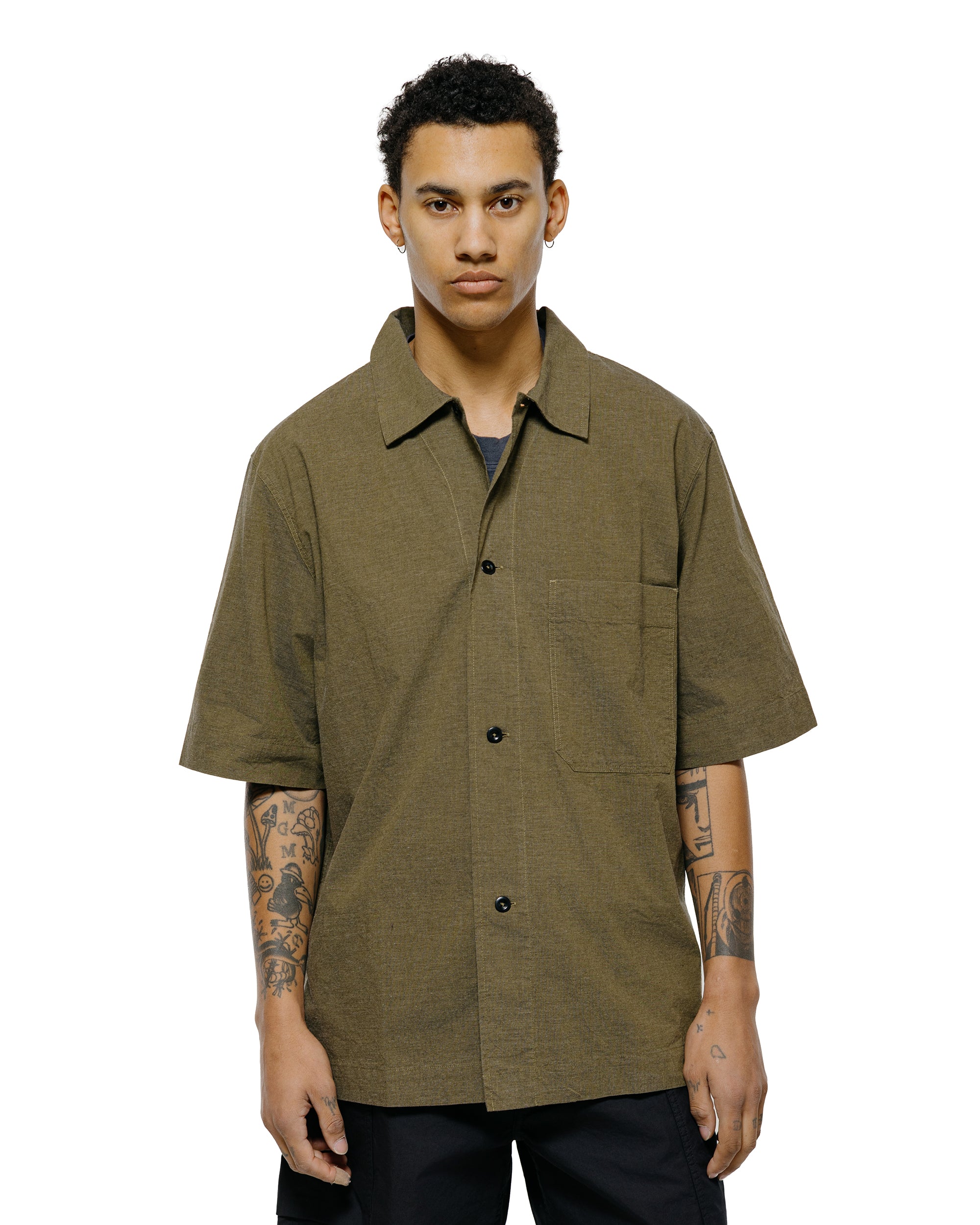 MHL S/S PJ Shirt Dry Cotton End On End Moss