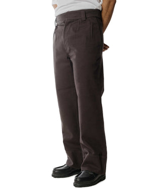 MHL Side Cinch Trouser Wool Cotton Drill Ebony Model Front